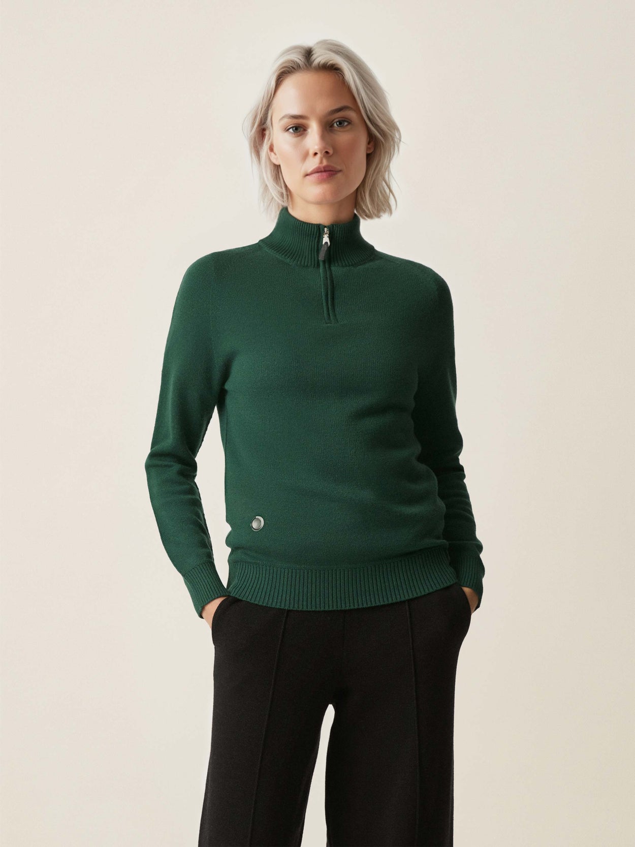 The Half Zip Emerald Green Female Image