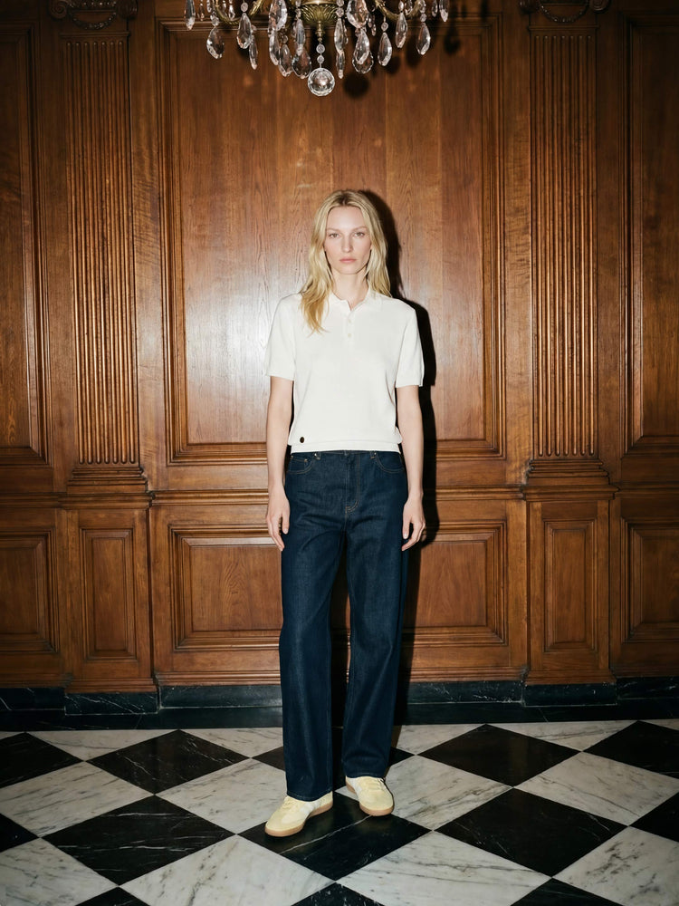 The Pique Polo Raw White Image