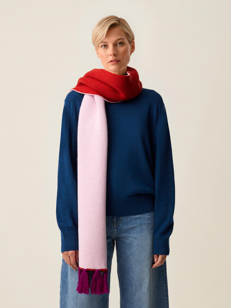 The Tassel Trail Scarf Candyfloss Pink Image