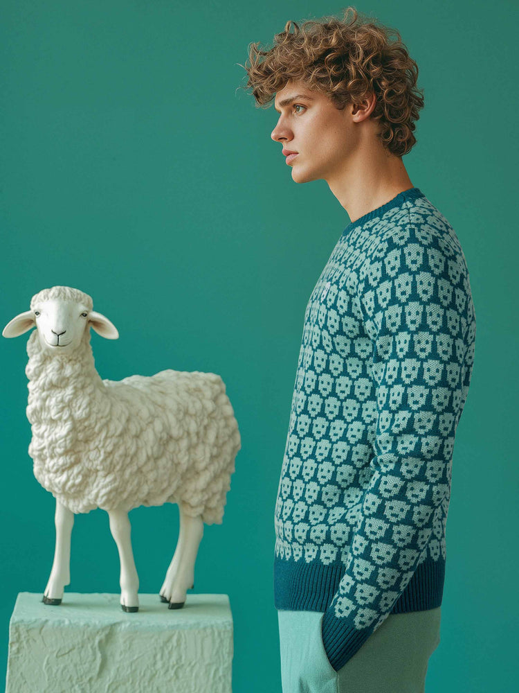 The Flock Crewneck Teal Blue Image