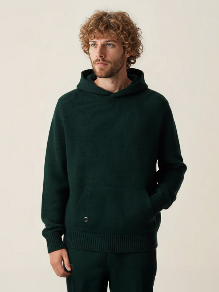 The Chunky Knit Zip Hoodie Emerald Green Image