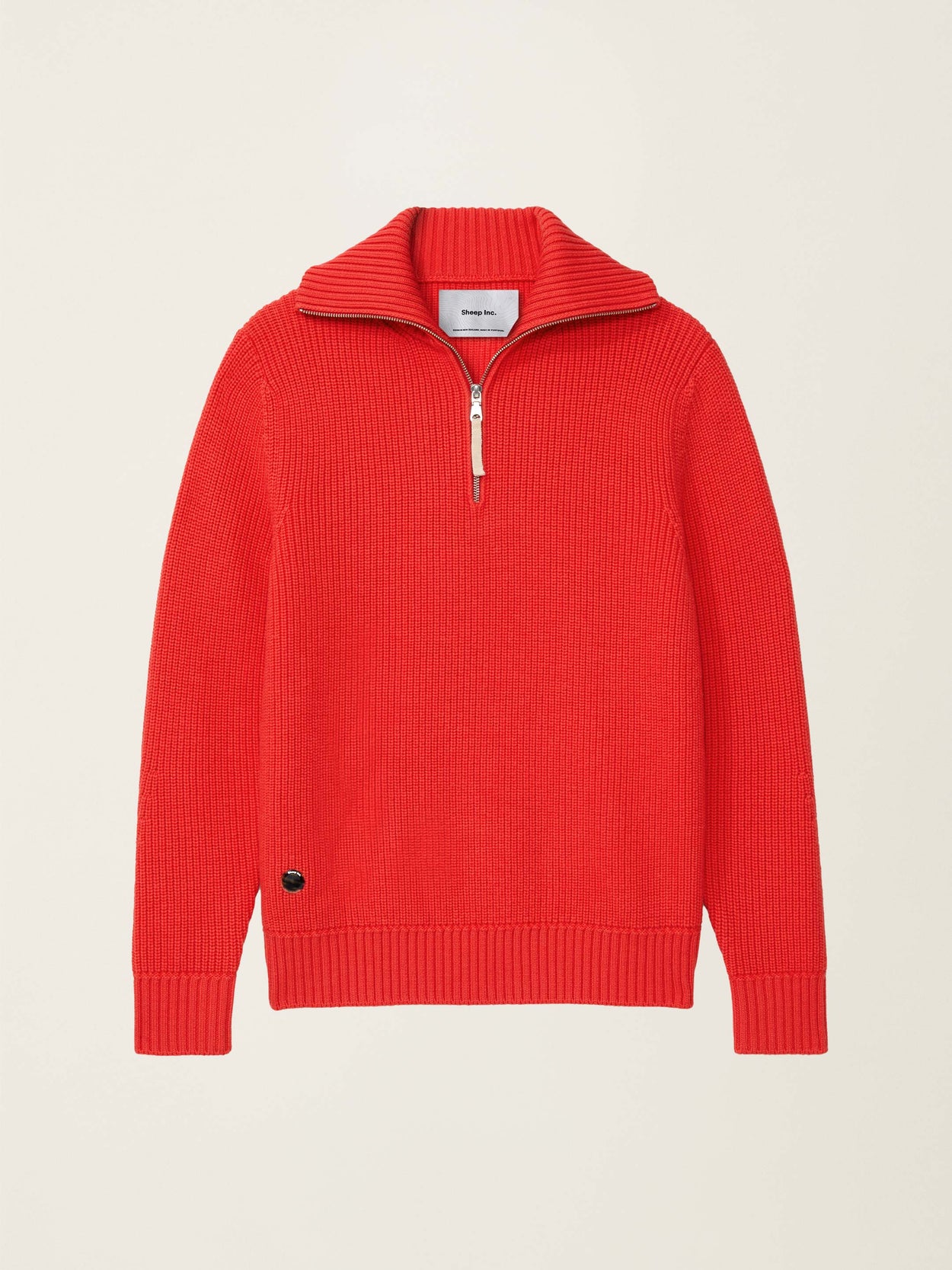 The Ridge Knit Half Zip Poppy Red Image