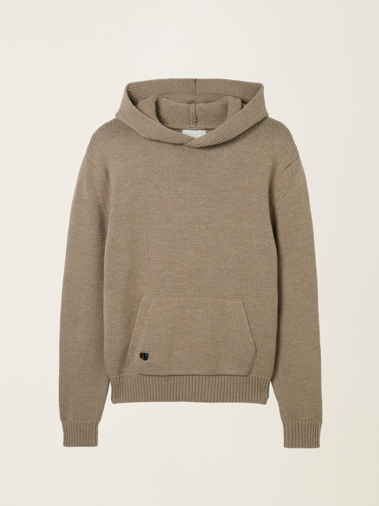 The Chunky Knit Hoodie Fawn Brown Image