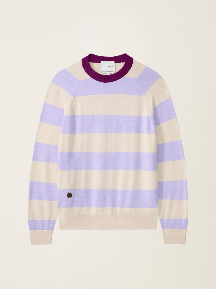 The Stripe Crewneck Light Lupin Lilac Image