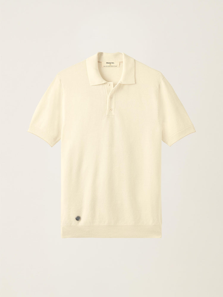 The Pique Polo Raw White Image