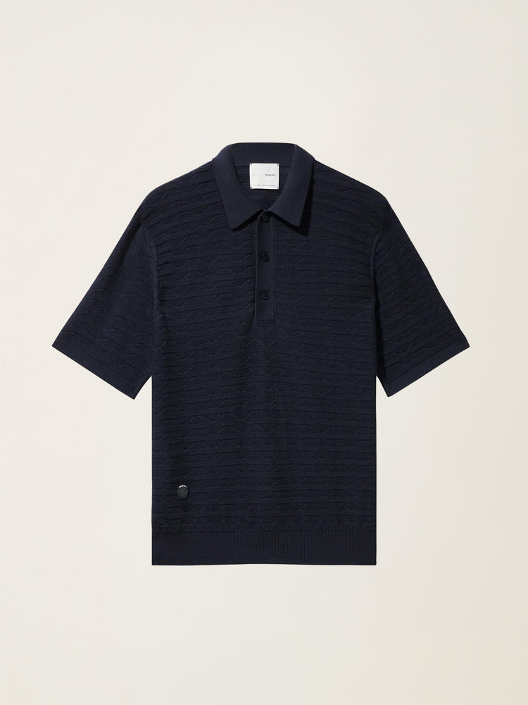The Wave Textured Polo Pacific Blue Image