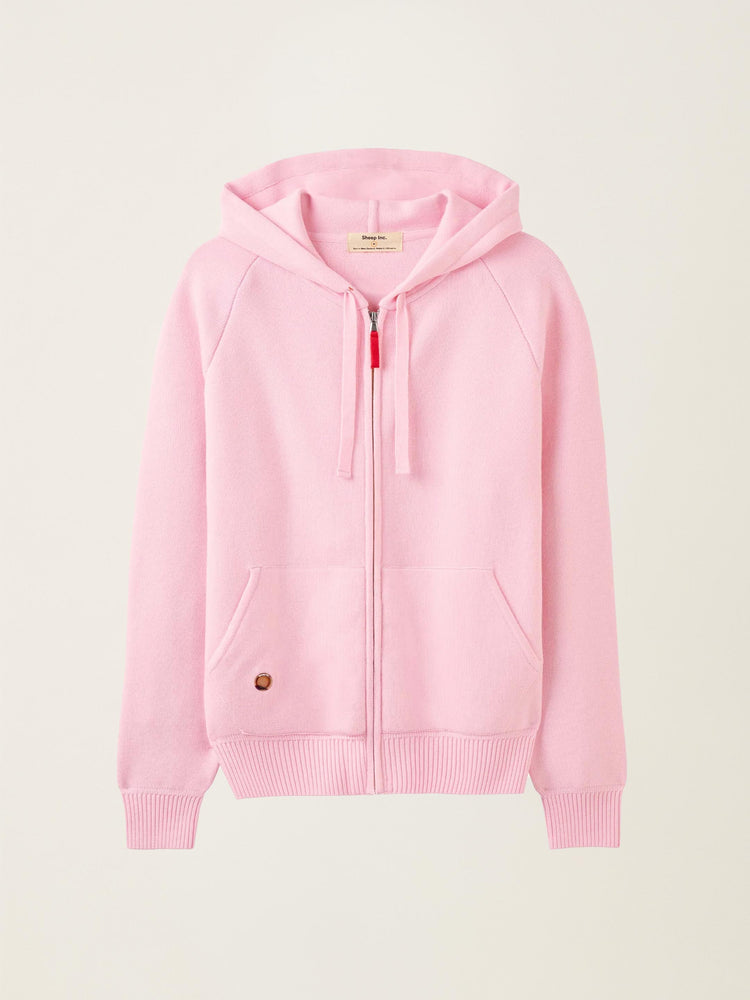 The Knitted Zip Hoodie Candyfloss Pink Image