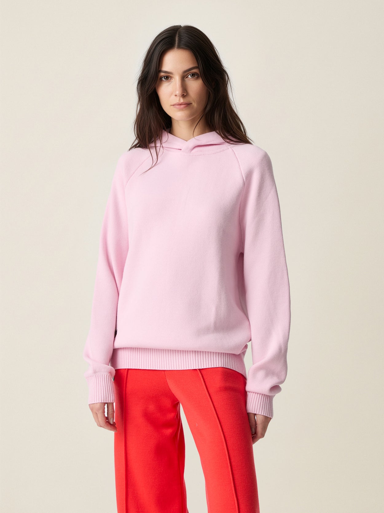 The Knitted Hoodie Candyfloss Pink Female Image