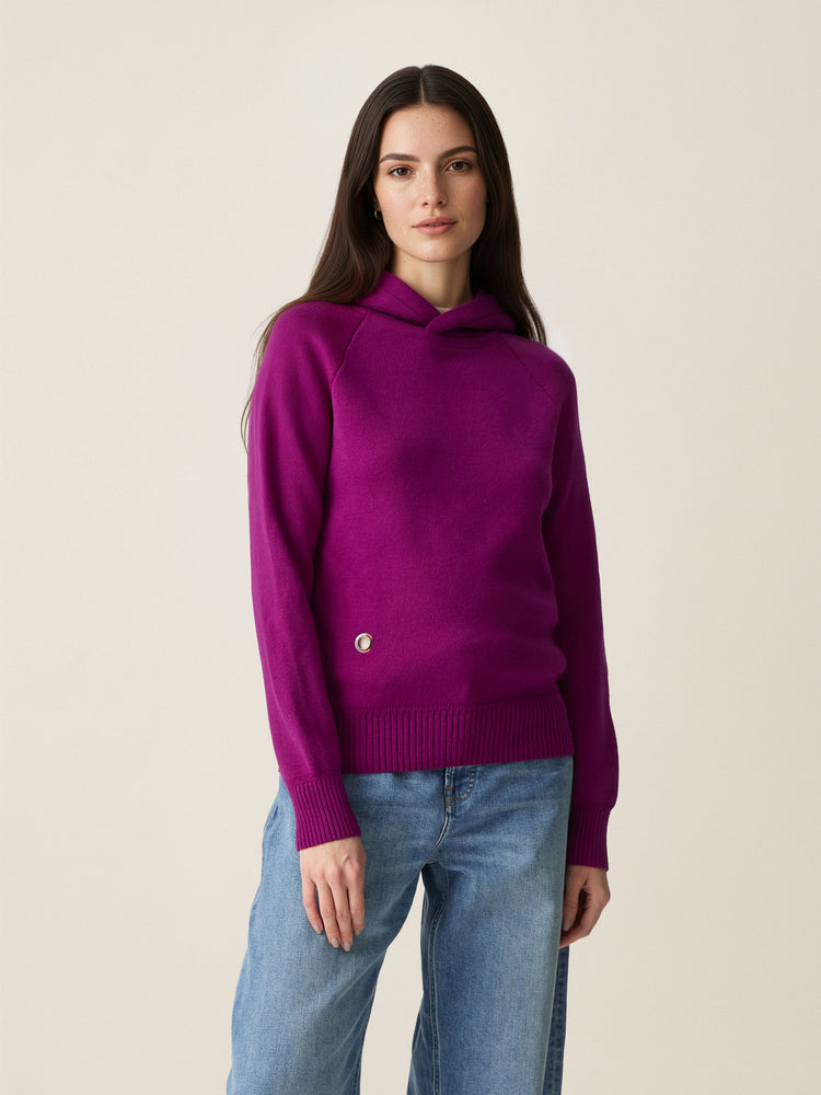 The Knitted Hoodie Royal Purple Image