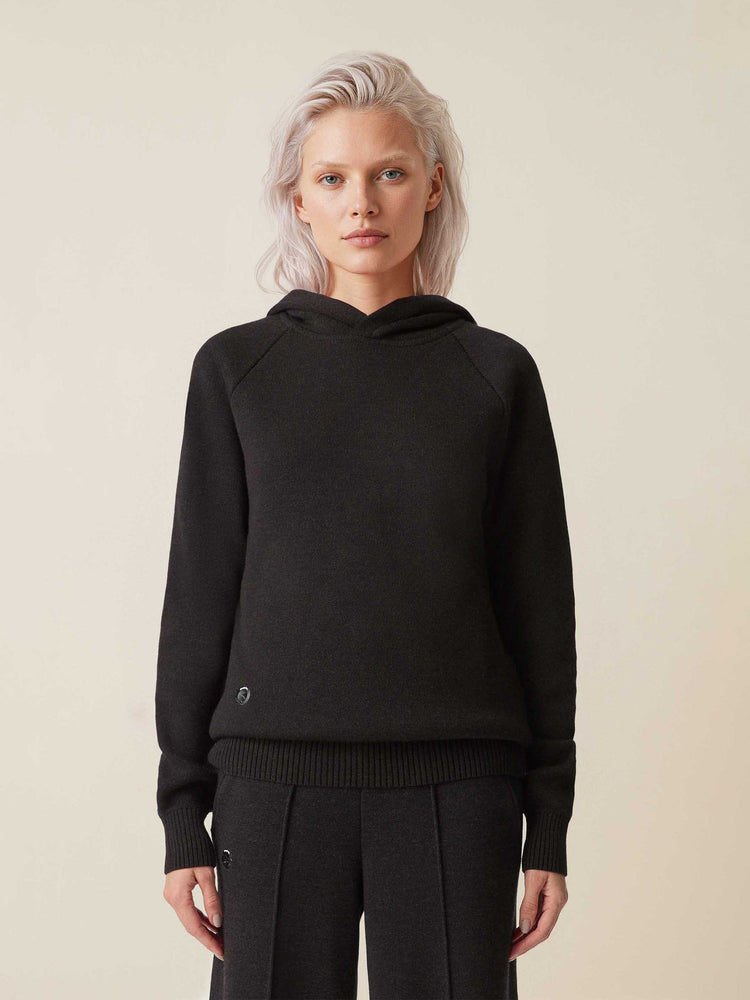 The Knitted Hoodie Anthracite Black Image