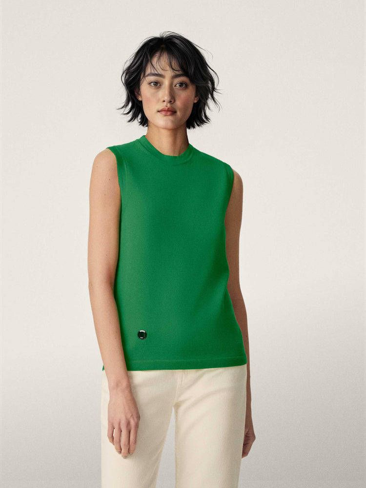 The Knitted Vest Bottle Green Image