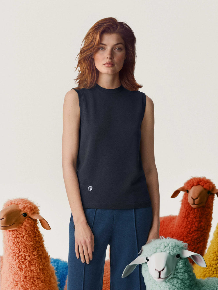 The Knitted Vest Pacific Blue Image