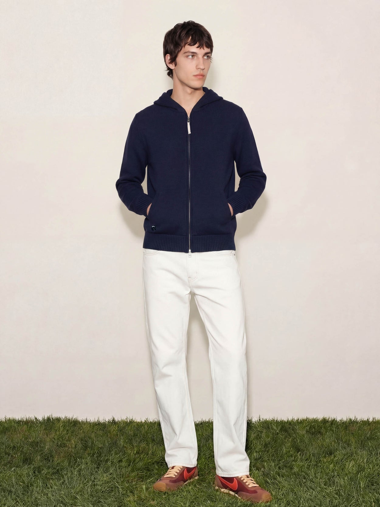 The Chunky Knit Zip Hoodie Atlantic Blue Male Image