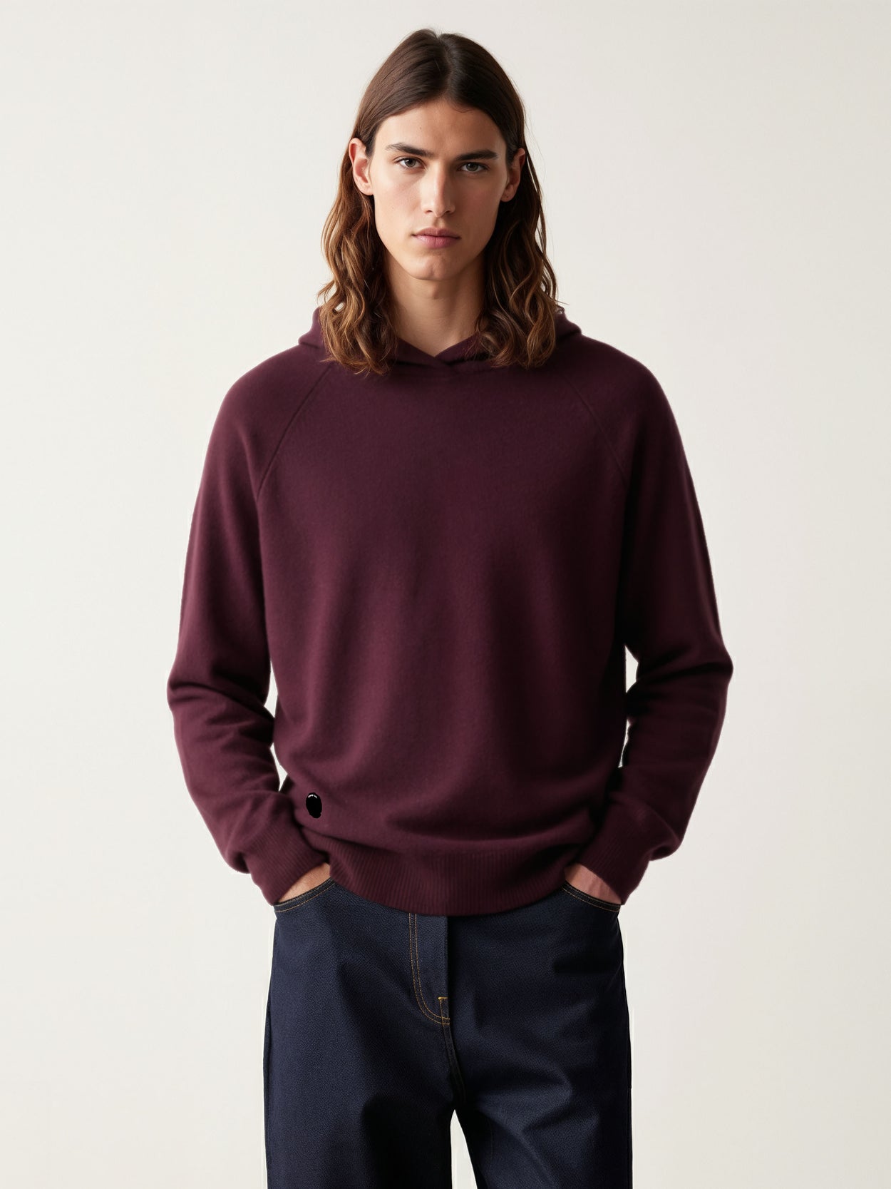 The Knitted Hoodie Konini Burgundy Male Image