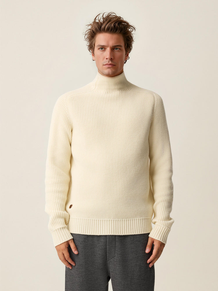 The Soft-Knit High Neck Raw White Image