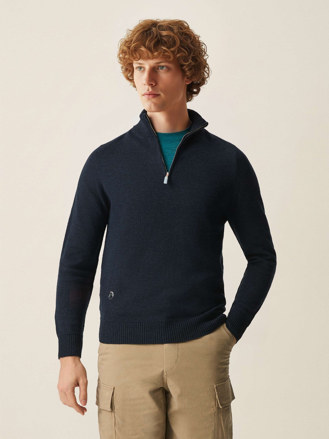 The Half Zip Pacific Blue Male Image