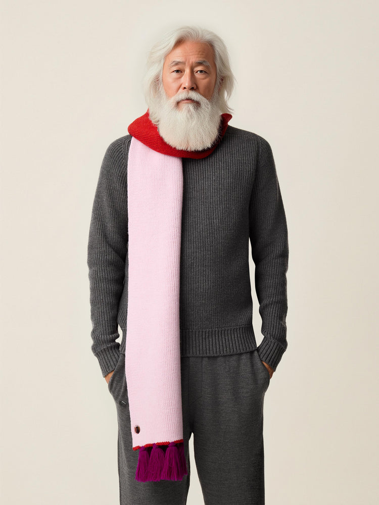 The Tassel Trail Scarf Candyfloss Pink Image