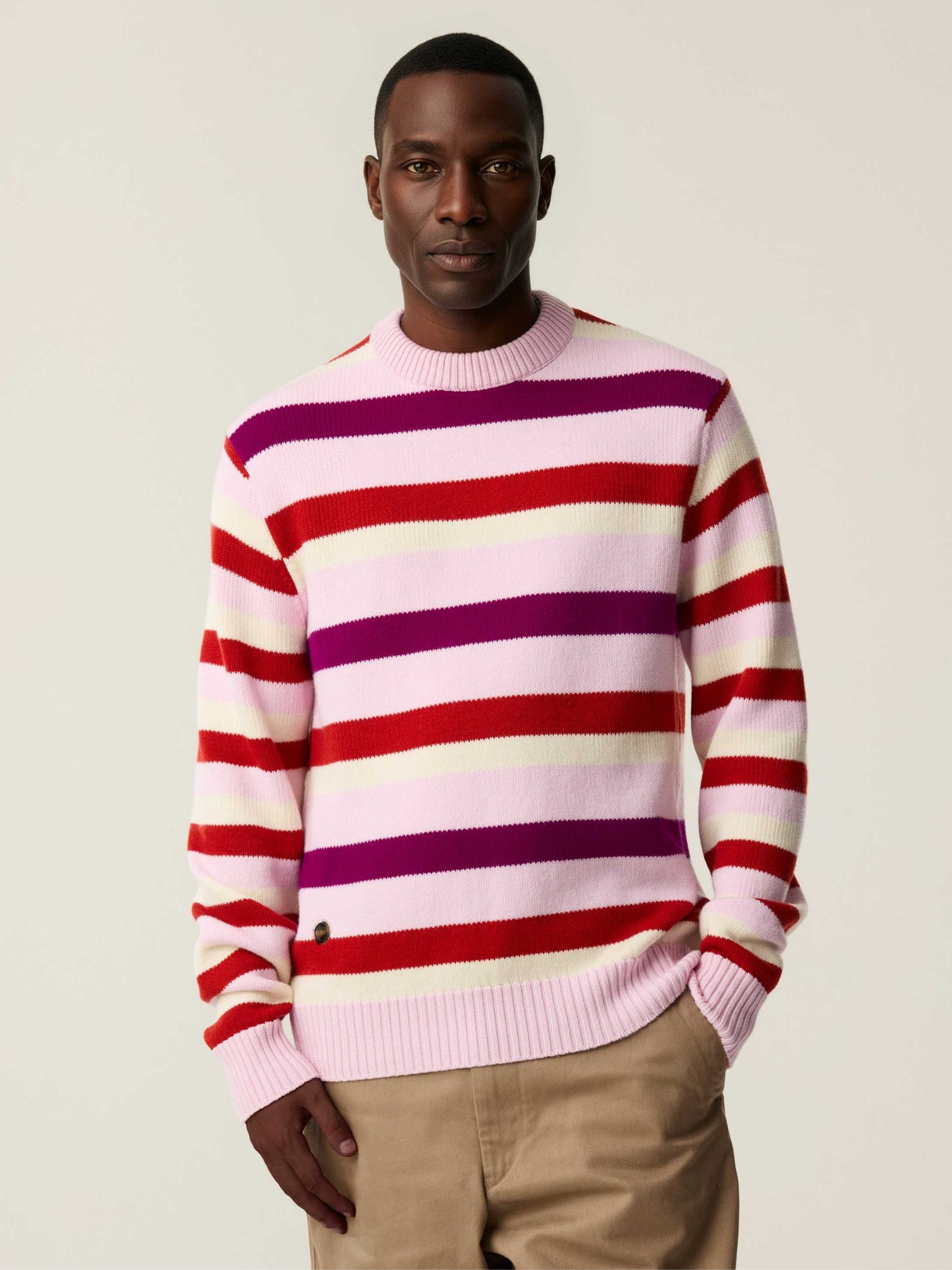 The Stripe Crewneck Candyfloss Pink Male Image