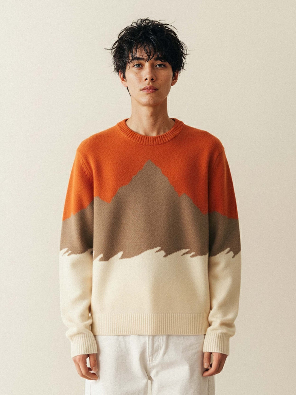The Mountain Crewneck Burnt Orange Male Image