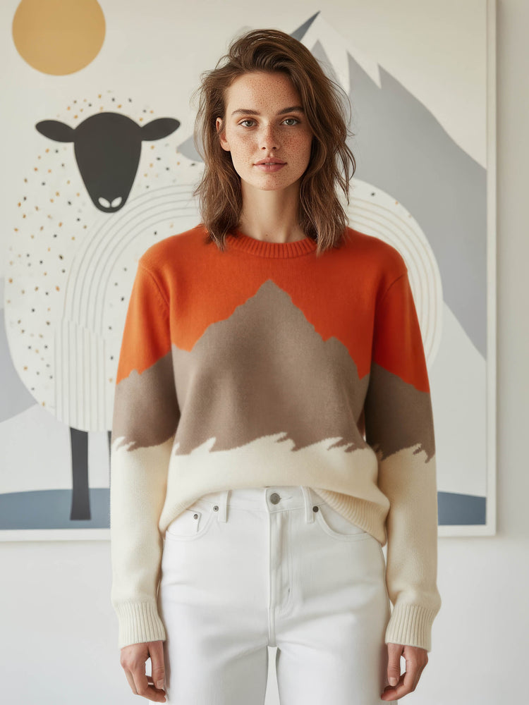 The Mountain Crewneck Burnt Orange Image