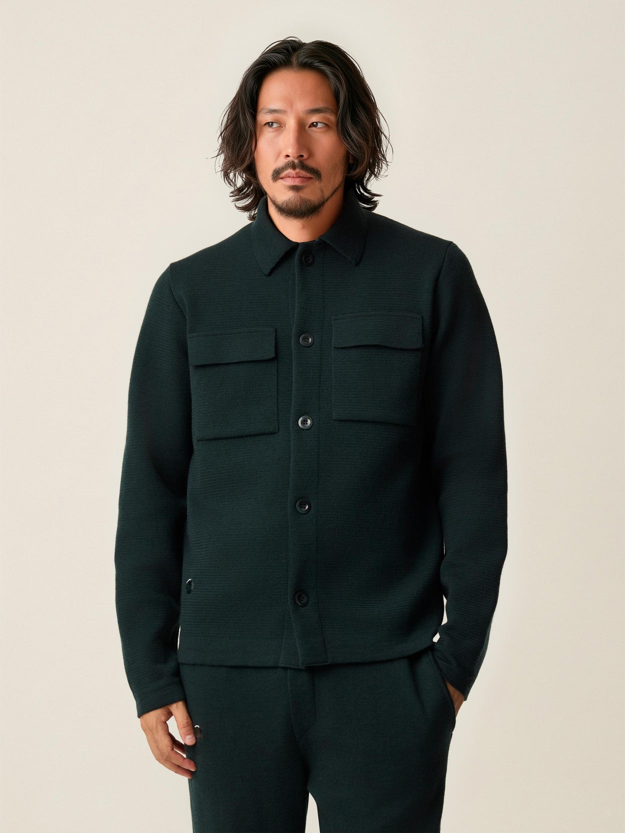 The Over Shirt Forest Green Male Image