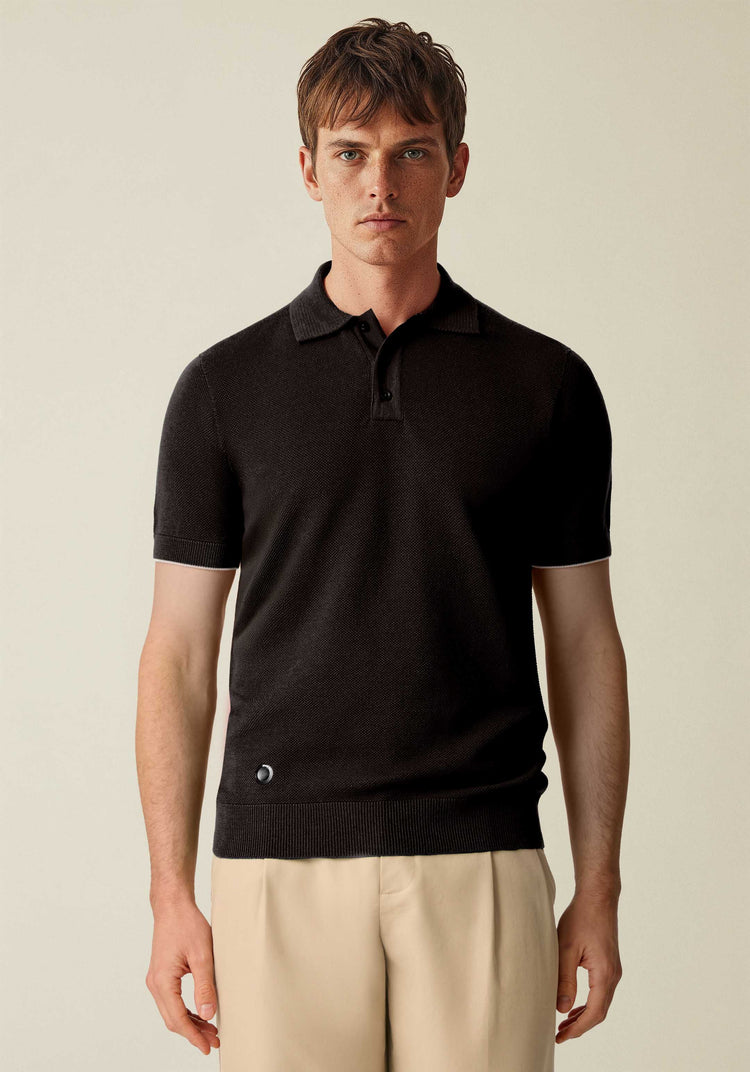 The Pique Polo Anthracite Black Image