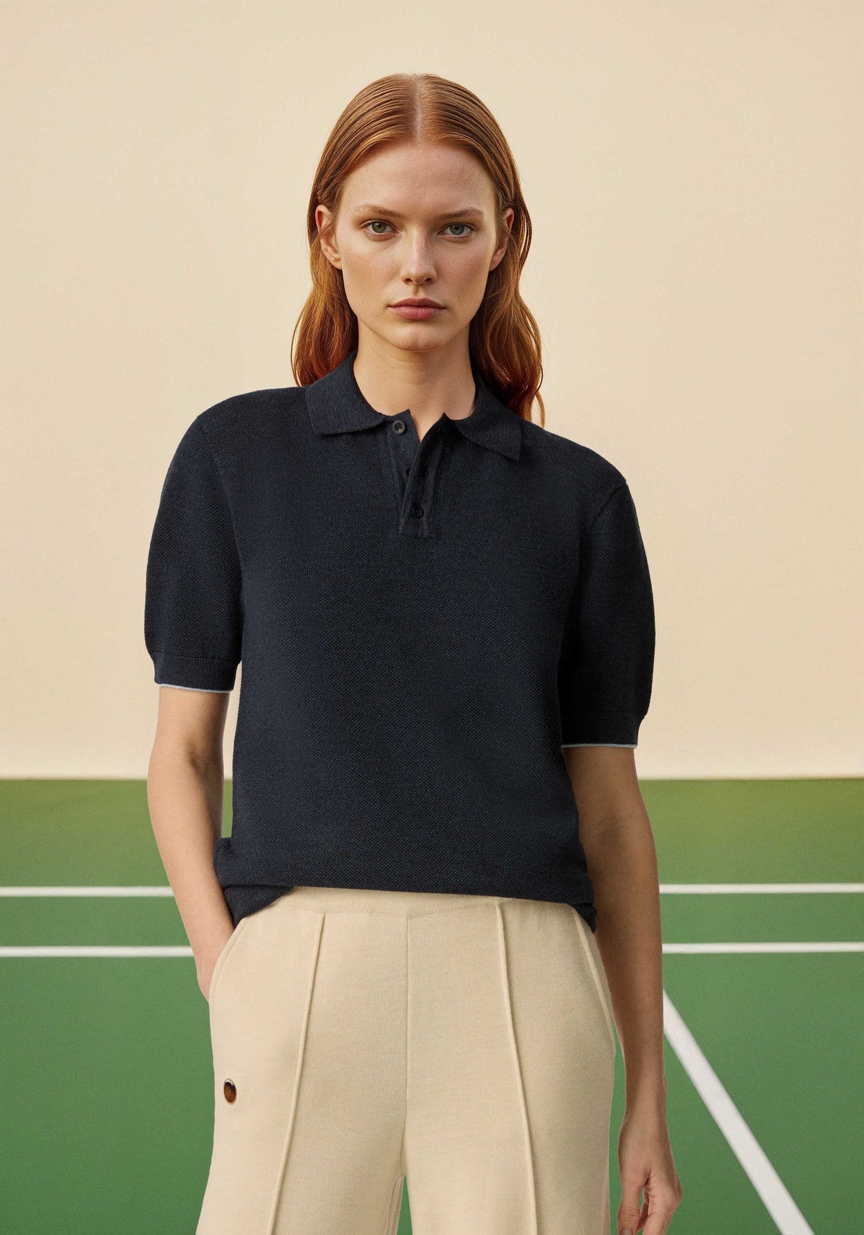 The Pique Polo Pacific Blue Female Image