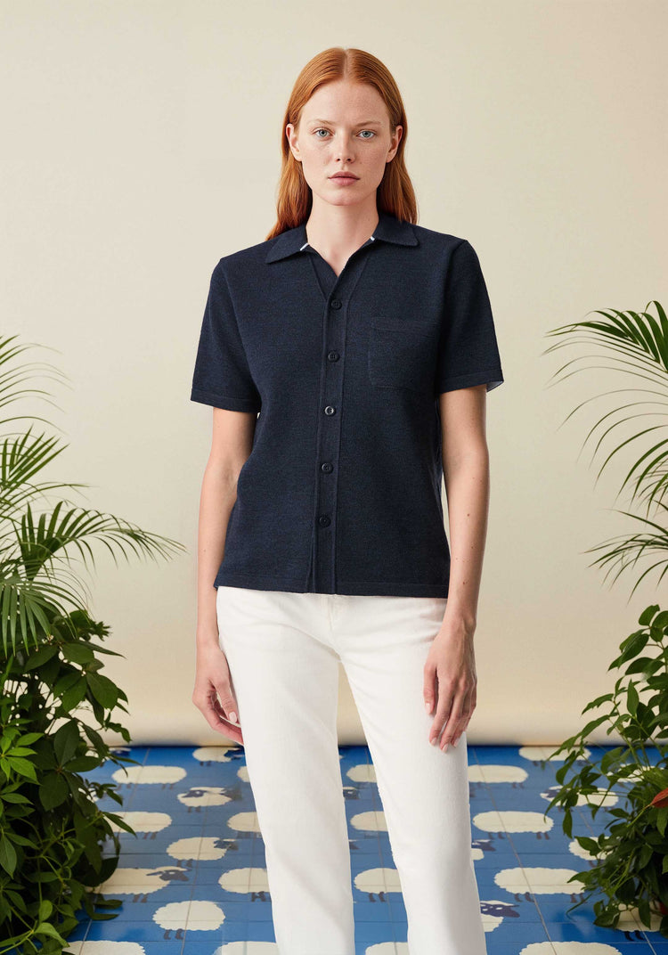 The Pique Shirt Pacific Blue Image