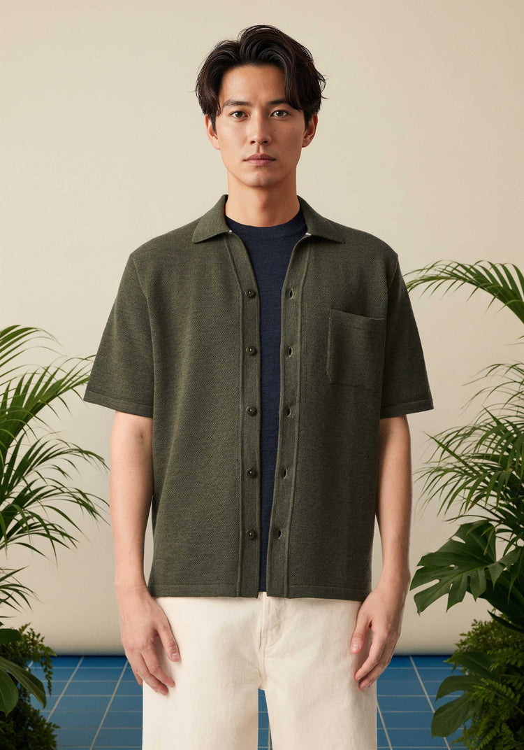 The Pique Shirt Moss Green Image