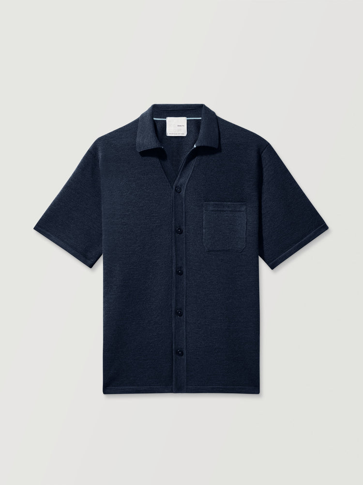 トップス encoming wool standard pocket shirt 8seconds Cotton Open Collar Short Sleeve Shirt Beige