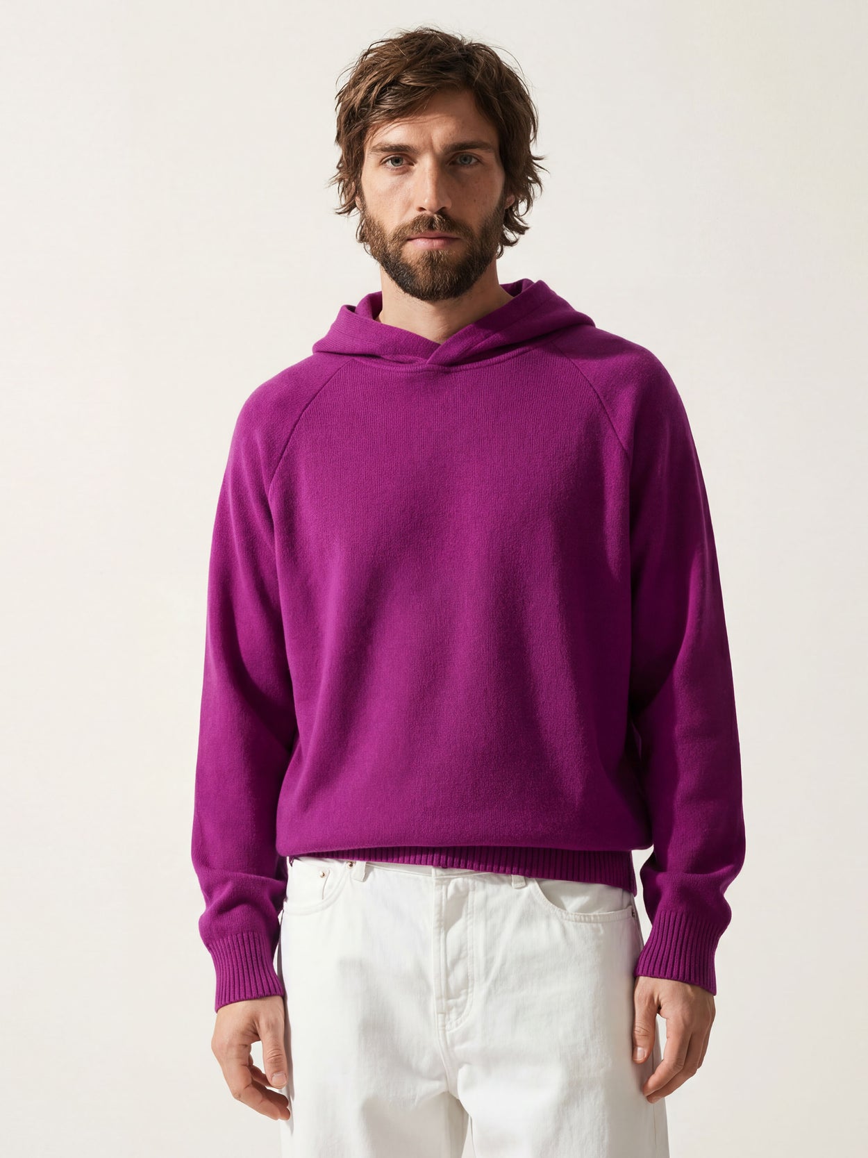 The Knitted Hoodie Royal Purple Male Image