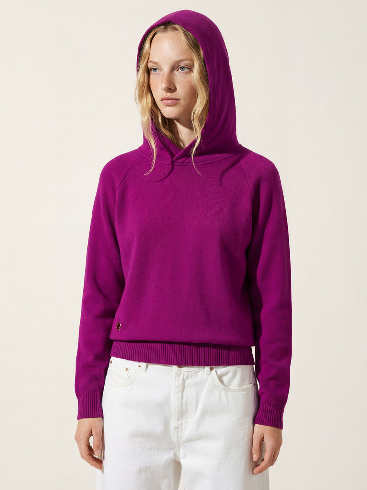 The Knitted Hoodie Royal Purple Image