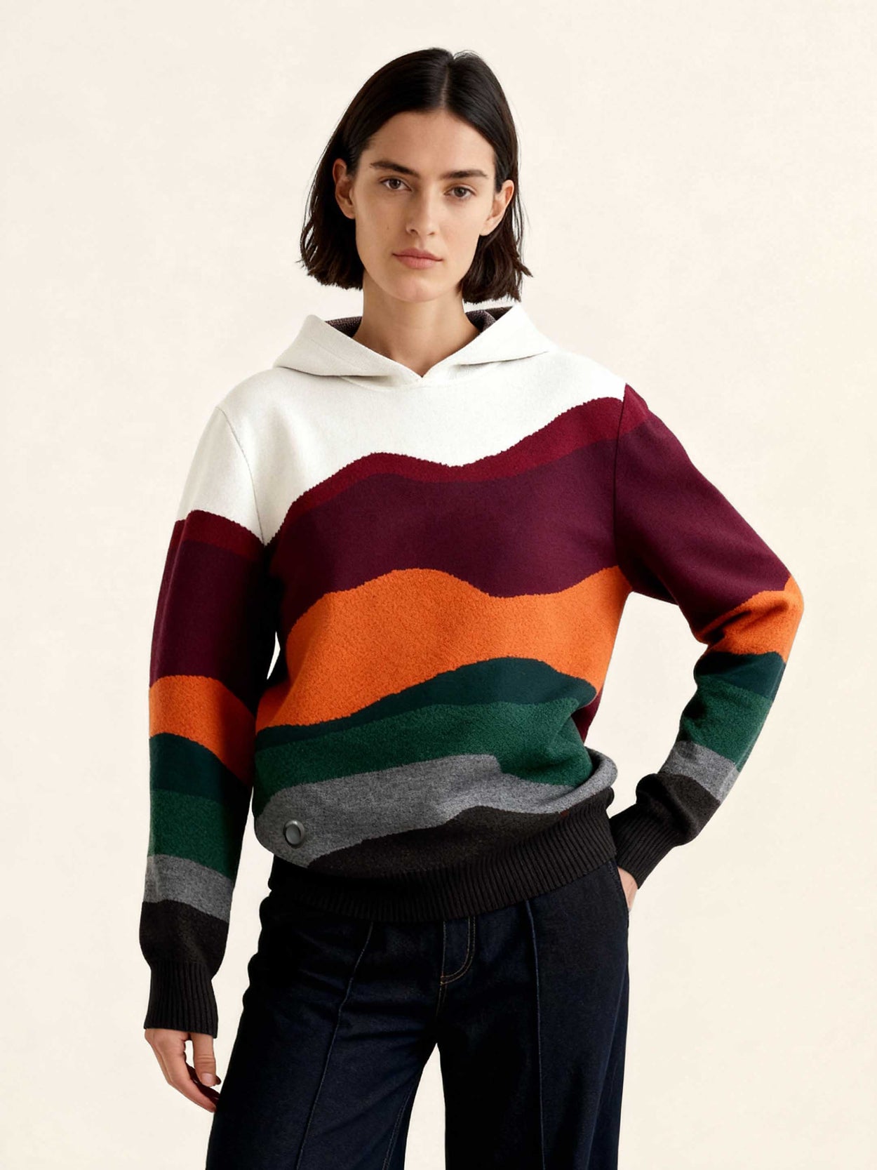 The Sheepscape Hoodie Raw White Female Image