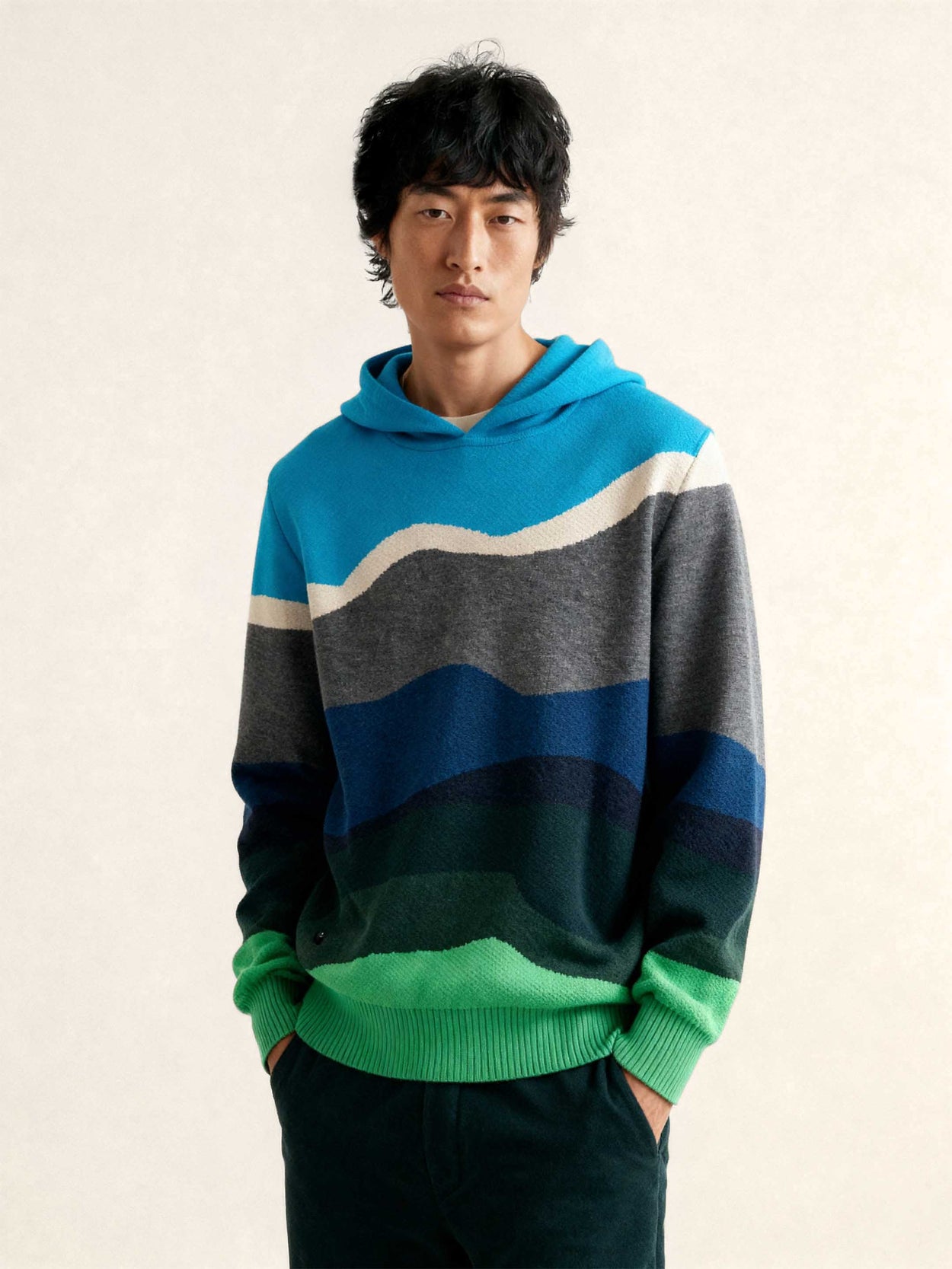 The Sheepscape Hoodie Turquoise Blue Male Image