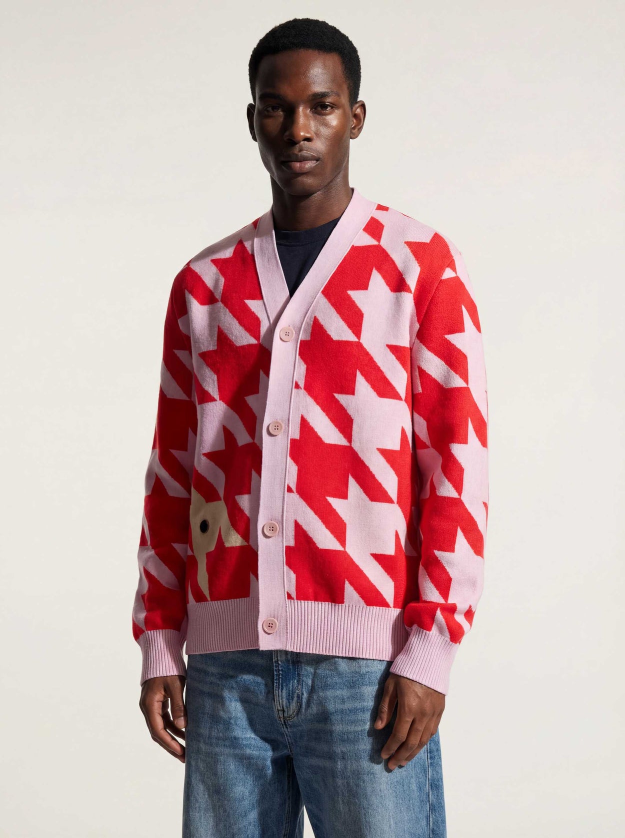 The Sheepstooth Cardigan Candyfloss Pink Male Image