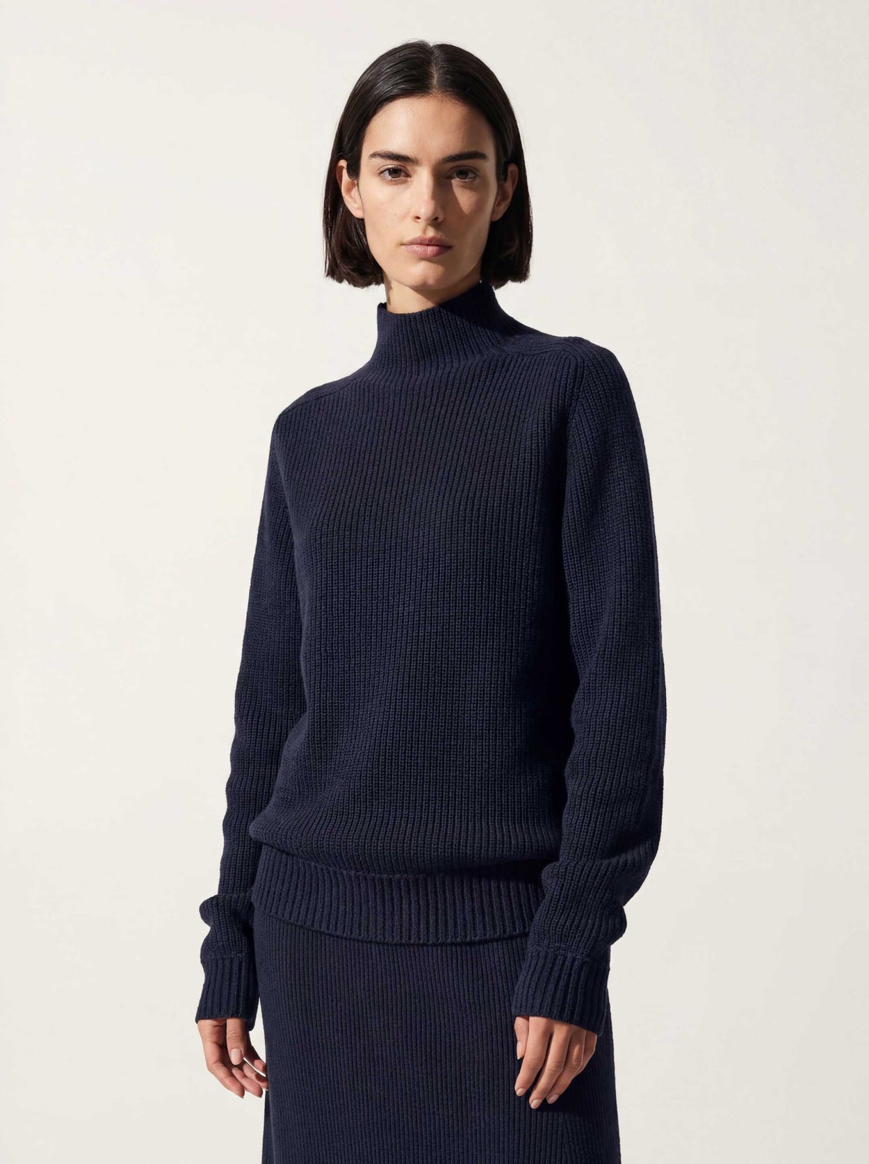 The Soft-Knit High Neck Pacific Blue Female Image