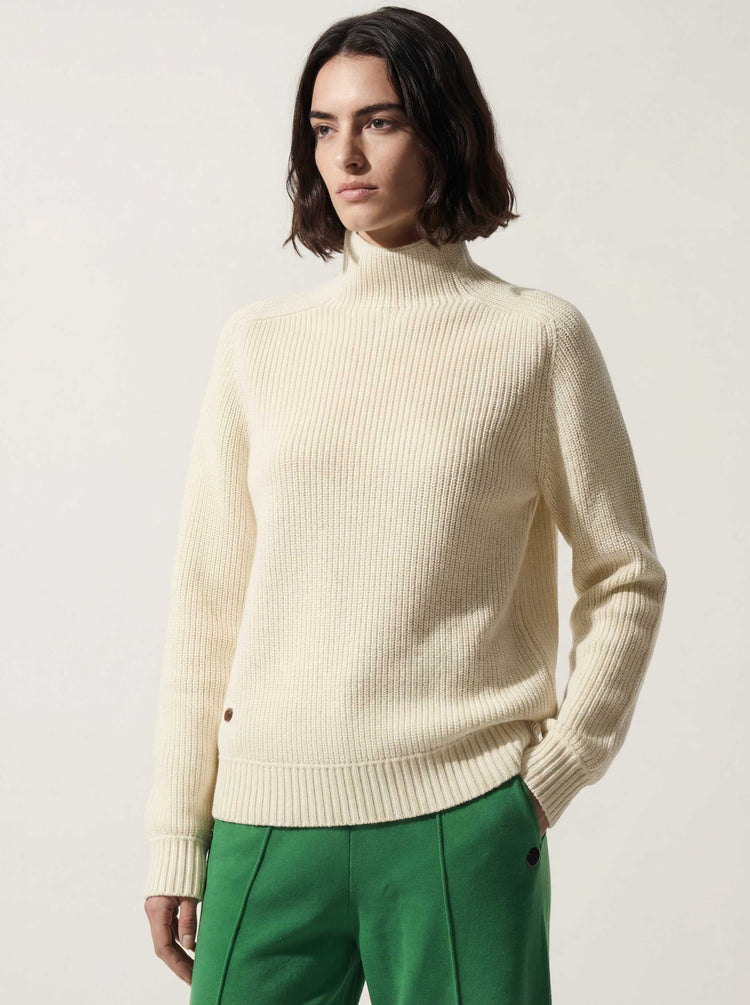 The Soft-Knit High Neck Raw White Image