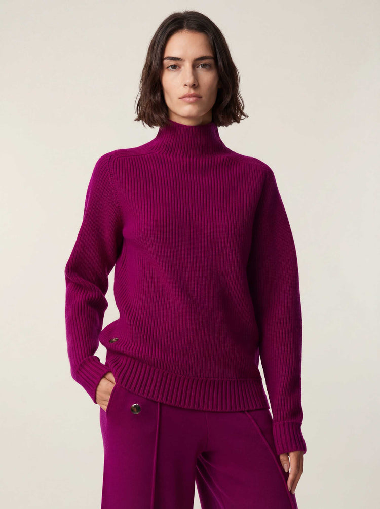 The Soft-Knit High Neck Royal Purple Image