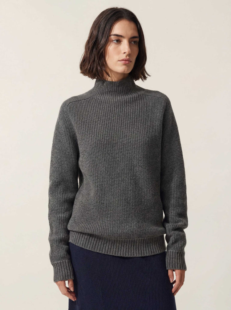 The Soft-Knit High Neck Slate Grey Image
