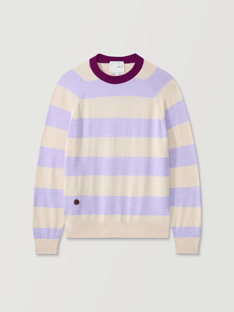 The Stripe Crewneck Light Lupin Lilac Image