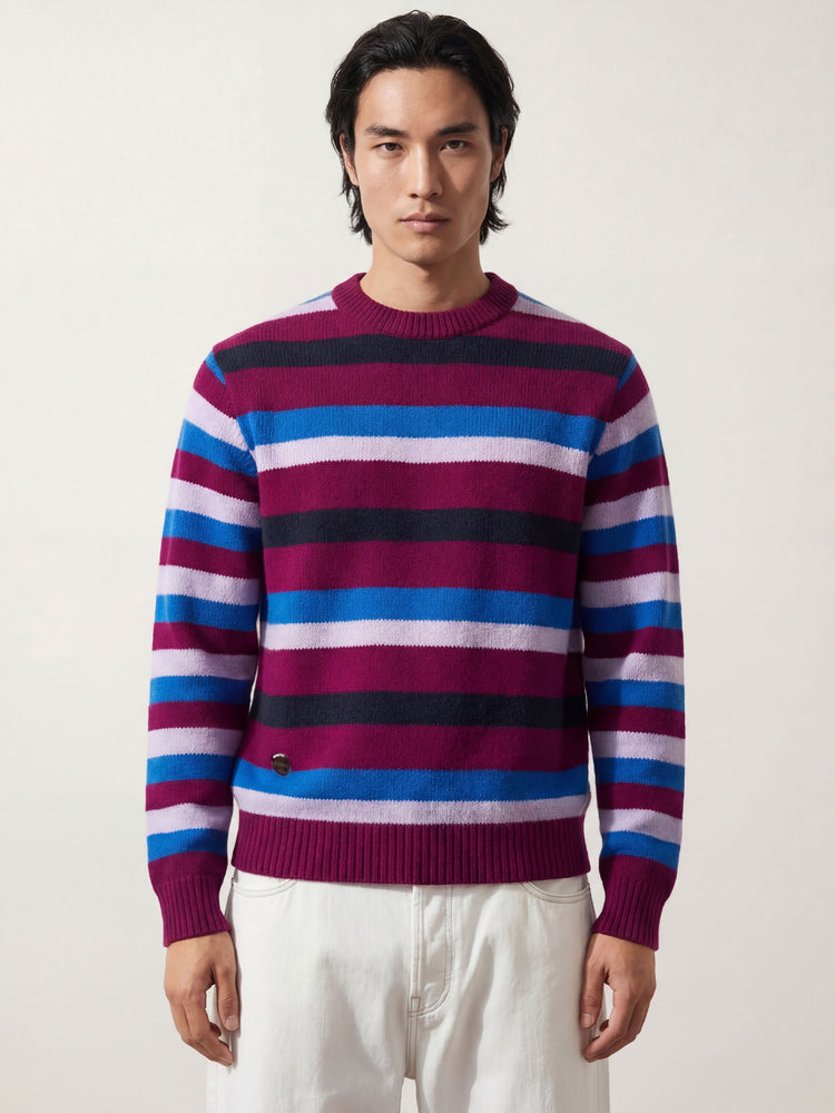 The Stripe Crewneck Royal Purple Image
