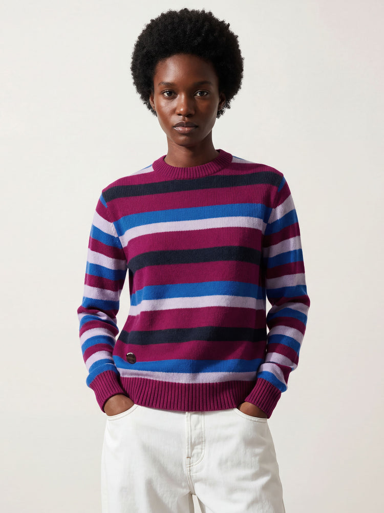 The Stripe Crewneck Royal Purple Image