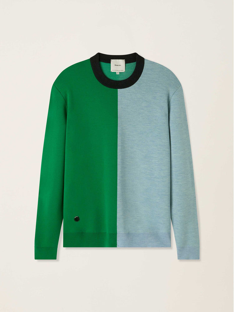 The Colourblock Crewneck Jumper Bottle Green Image