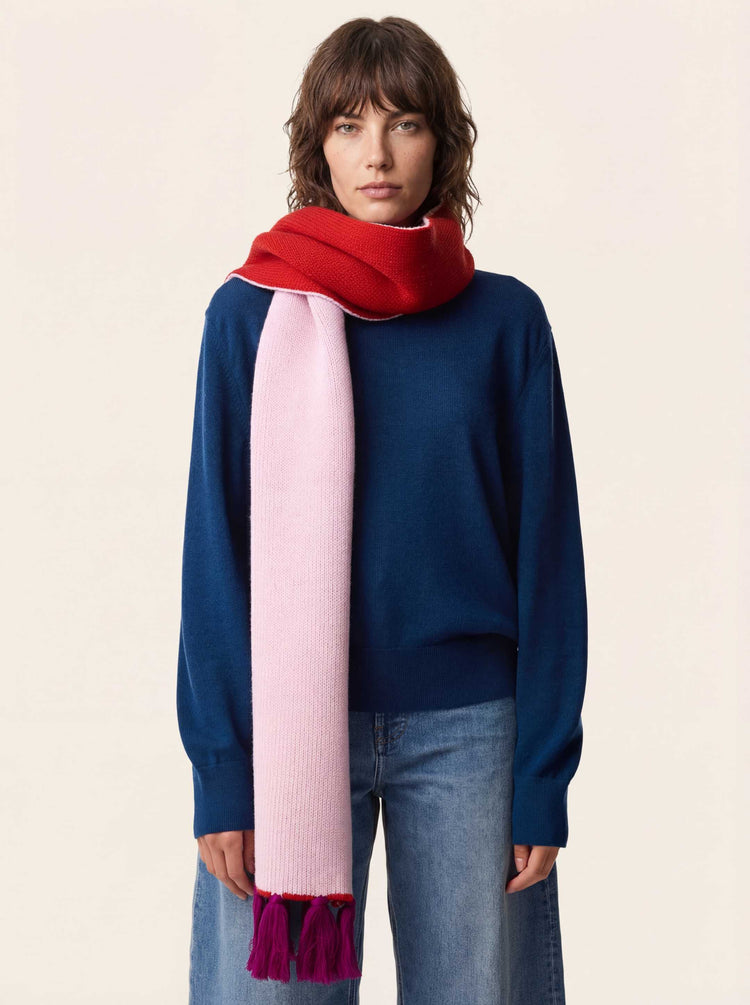 The Tassel Trail Scarf Candyfloss Pink Image