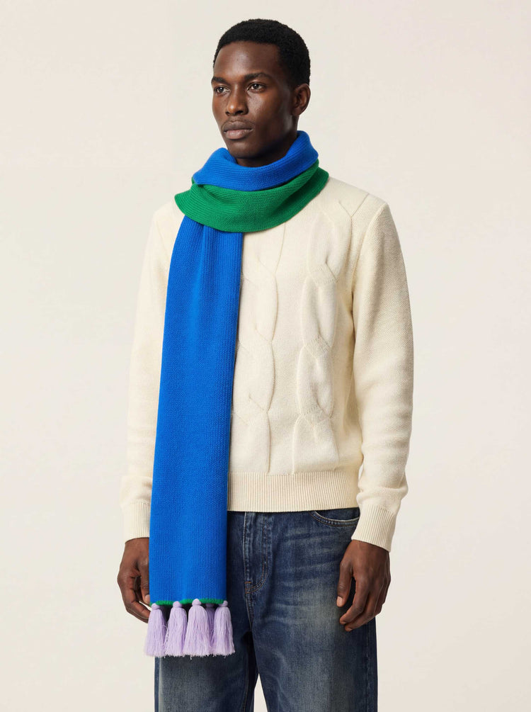 The Tassel Trail Scarf Cobalt Blue Image