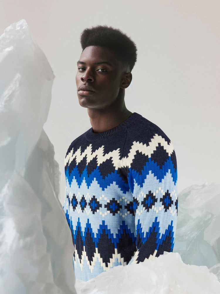 The Diamond Fair Isle Pacific Blue Image