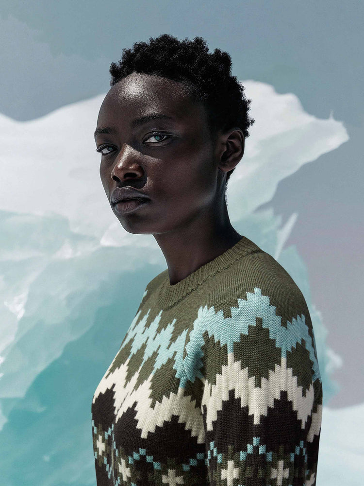 The Diamond Fair Isle Moss Green Image