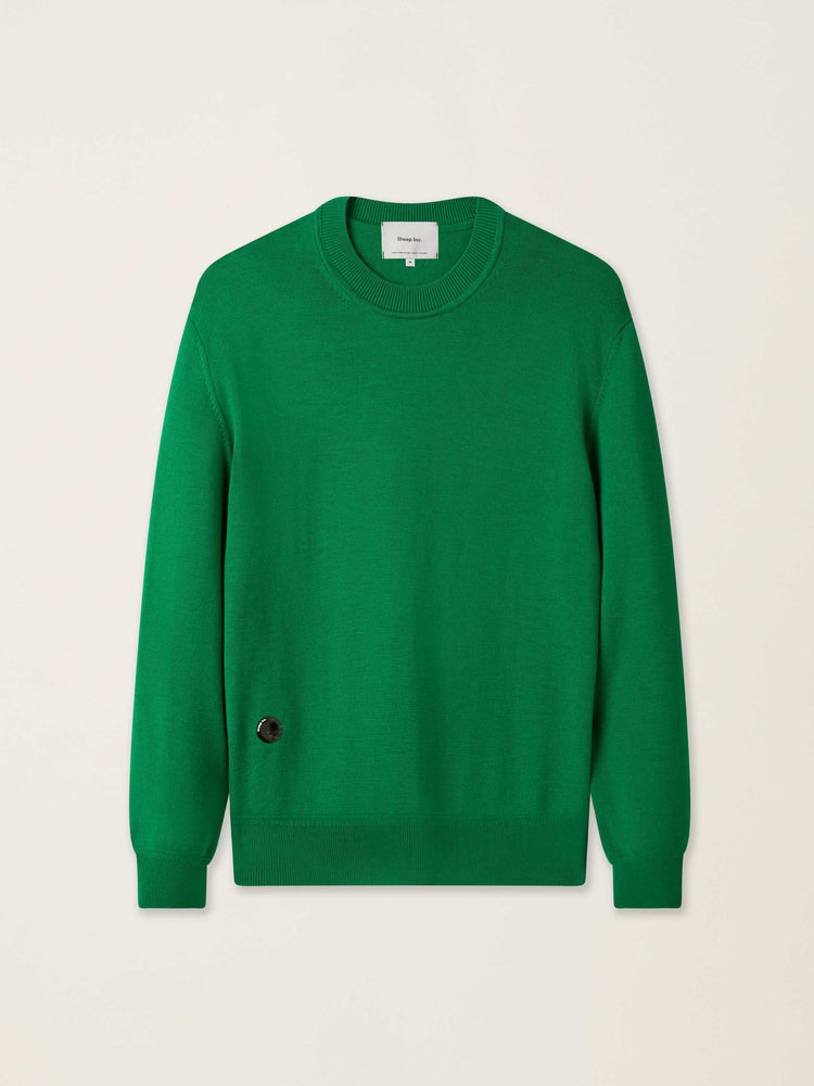 The Women's Fine Knit Crewneck Bottle Green Image