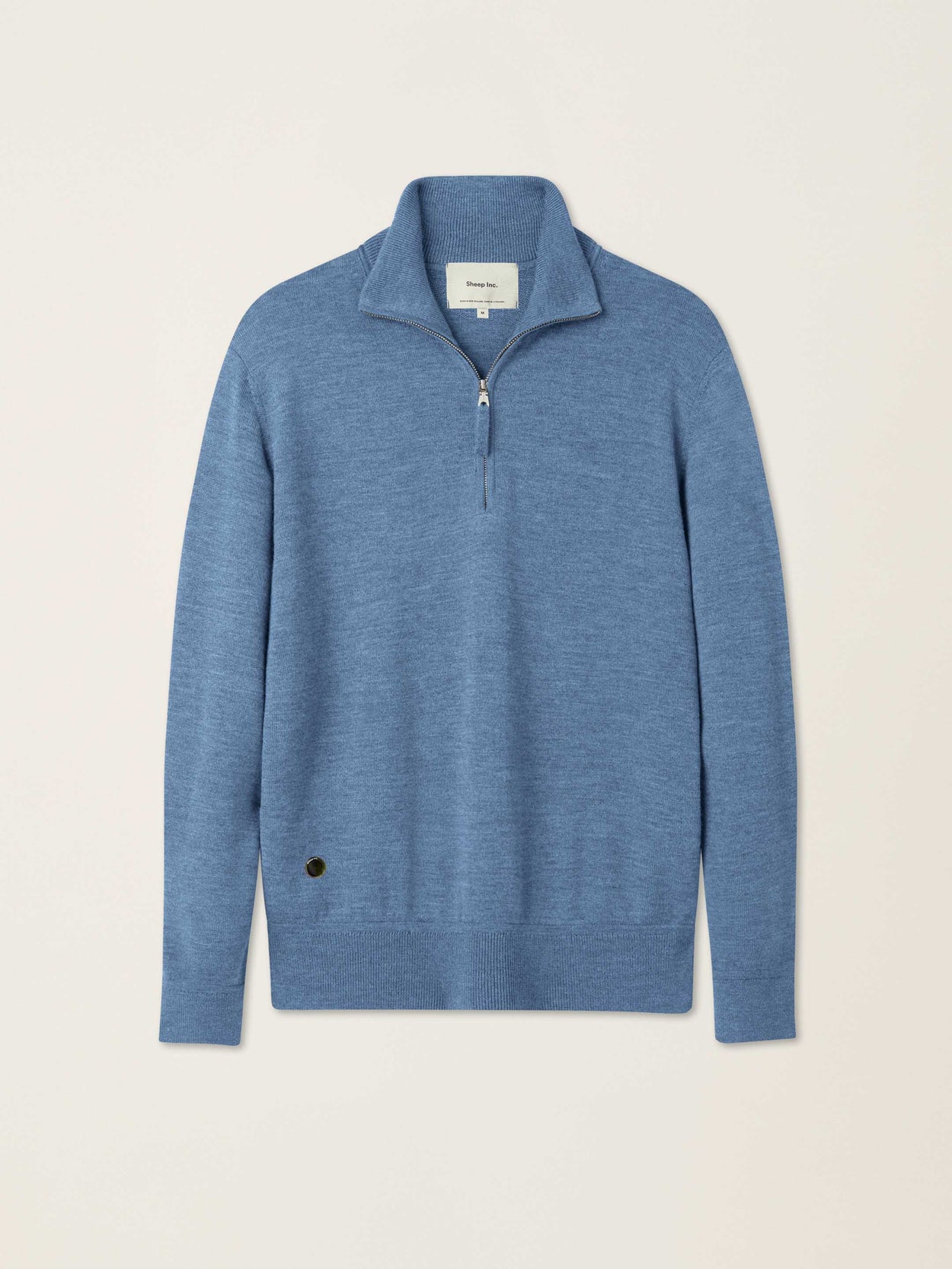 The Knitted Quarter Zip Baltic Blue Image