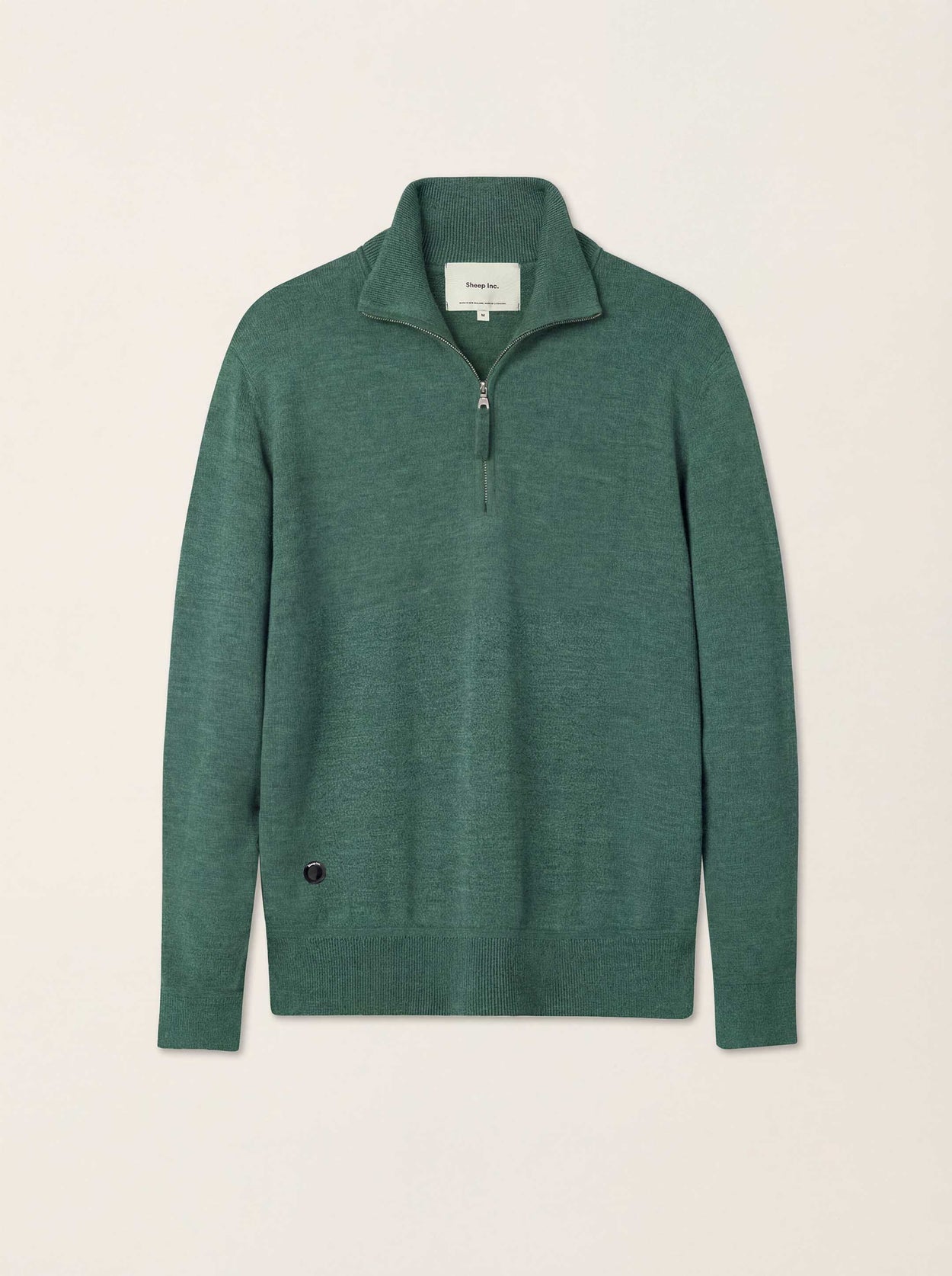 The Knitted Quarter Zip Emerald Green Image